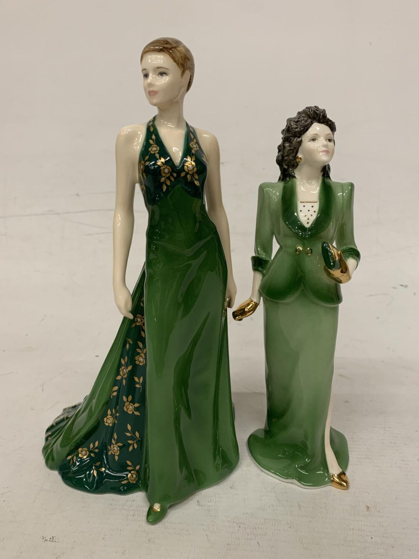 TWO COALPORT FIGURINES "VIVIEN" FROM THE WESTEND GIRLS COLLECTION (1992) AND "SAMANTHA" FIGURE OF