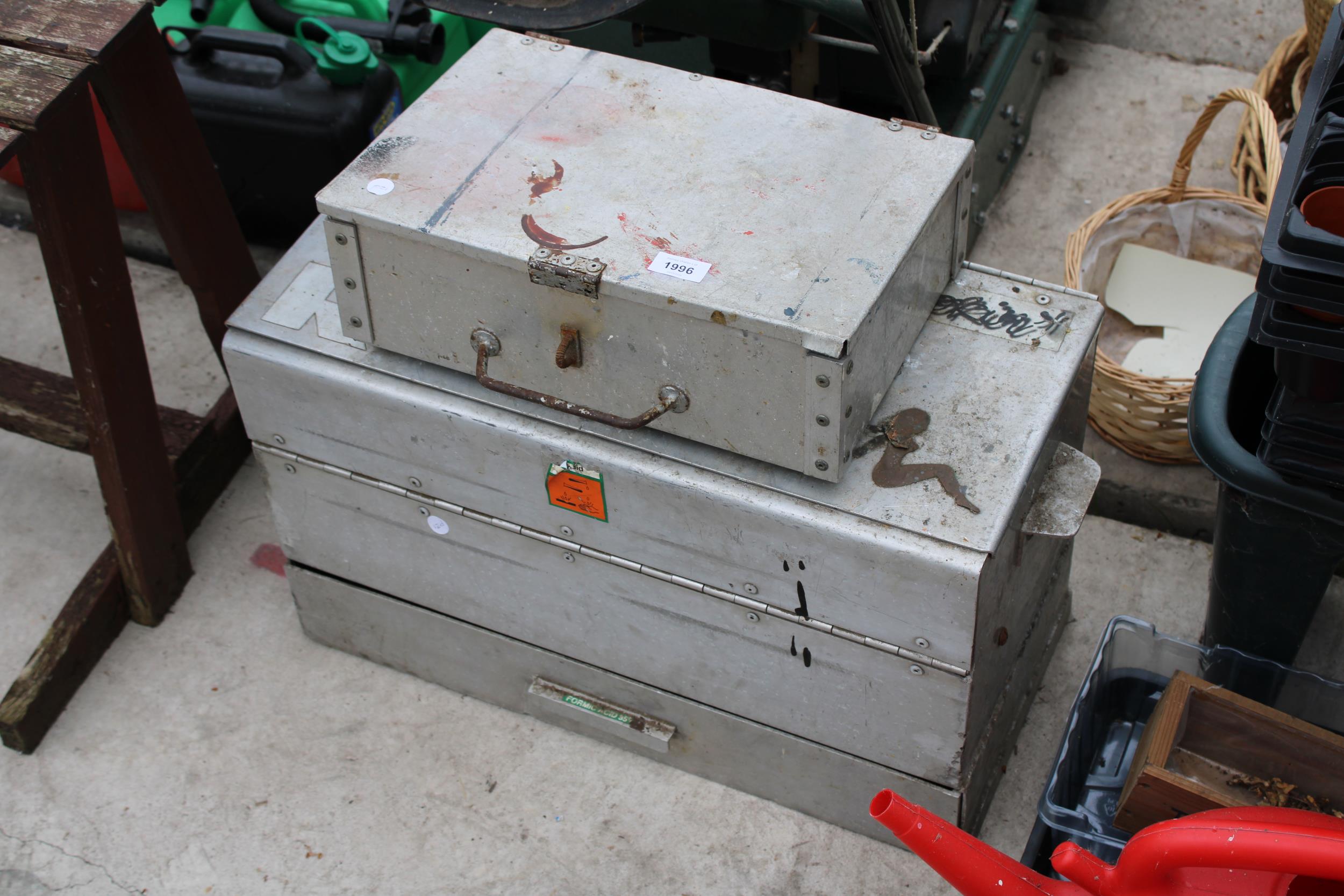 TWO METAL TOOL BOXES, AN ASSORTMENT OF TOOLS AND A COLLECTION OF WELDING RODS ETC - Image 4 of 4