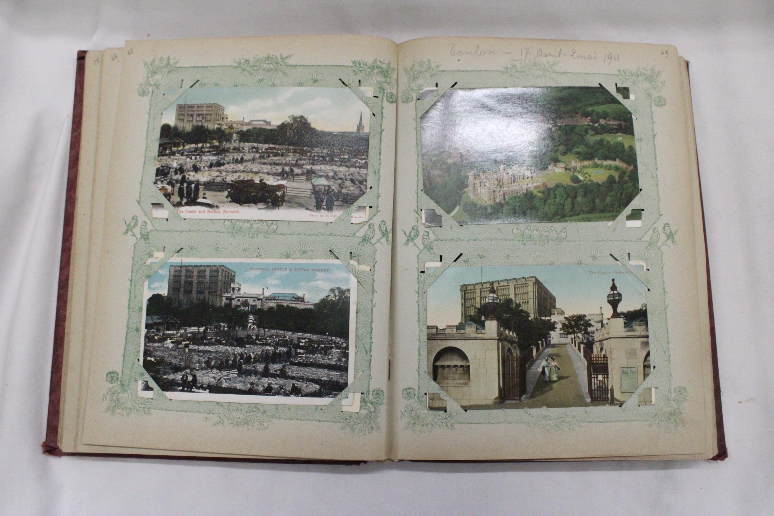 TWO POSTCARD ALBUMS INCLUDING YORK, WARWICK CASTLE ETC - Image 7 of 7
