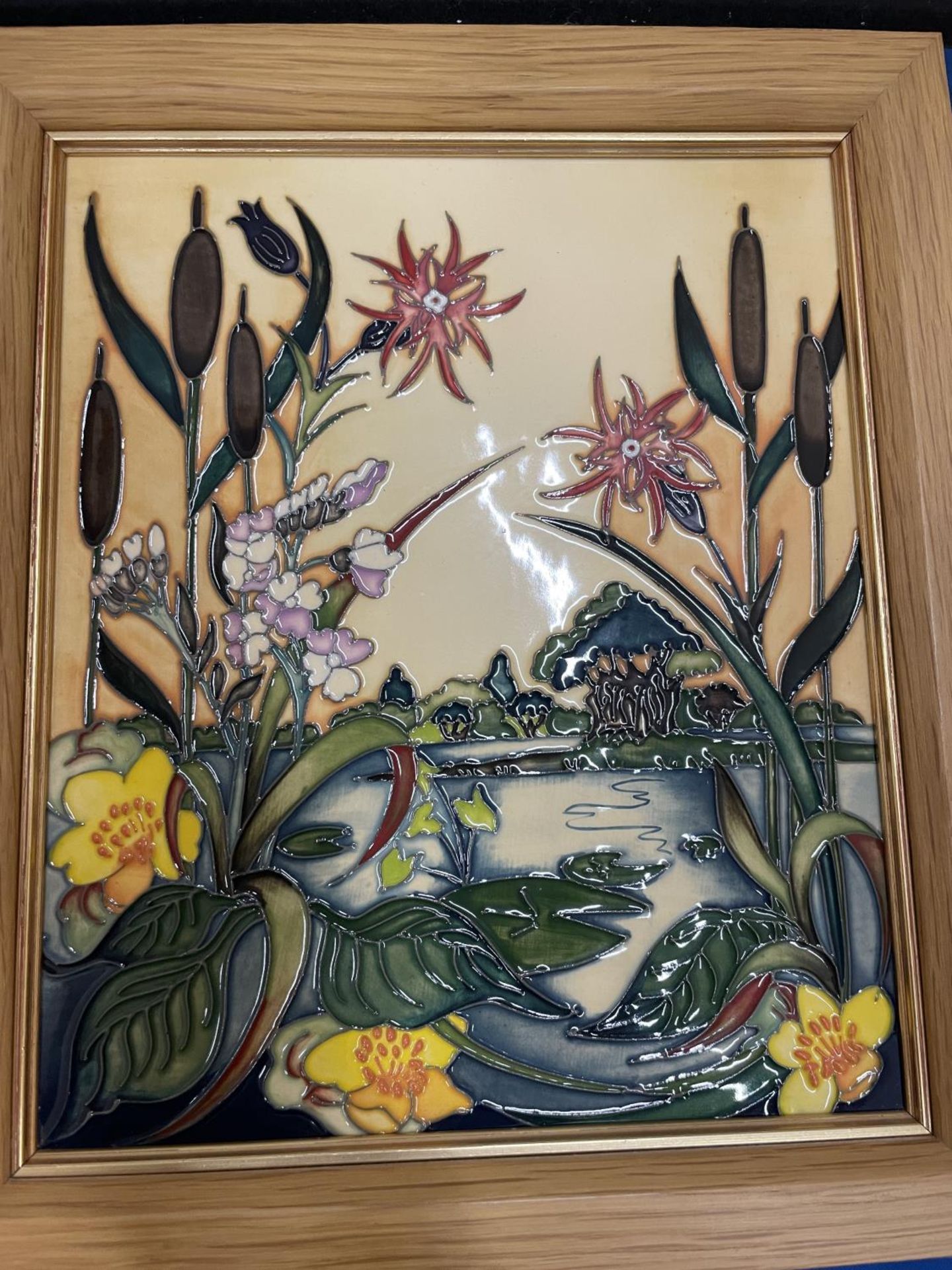 A MOORCROFT FRAMED PLAQUE RUNNYMEAD (NICOLA STANLEY) 2015 - Image 4 of 6
