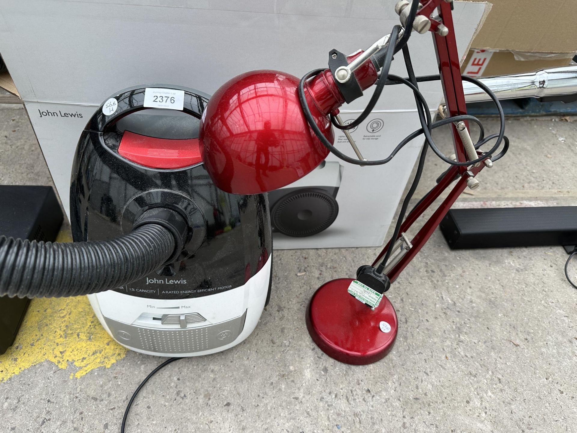 A JOHN LEWIS VACUUM CLEANER AND AN ADJUSTABLE LAMP - Image 2 of 3