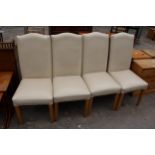 FOUR MODERN BENTLEY DESIGN FAUX LEATHER DINING CHAIRS