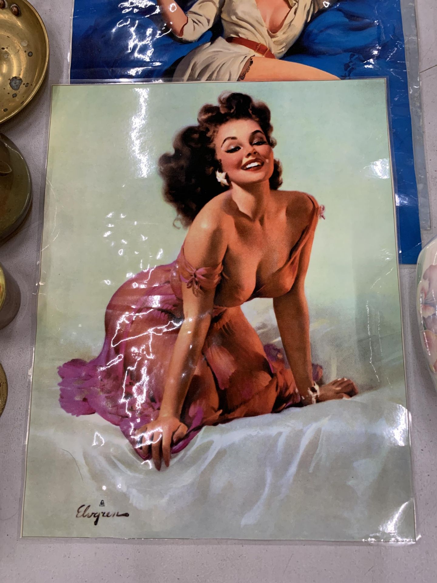 SEVEN VINTAGE PIN-UP GIRL PRINTS BY THE FRENCH ARTIST GIL ELVGREN - Image 2 of 5