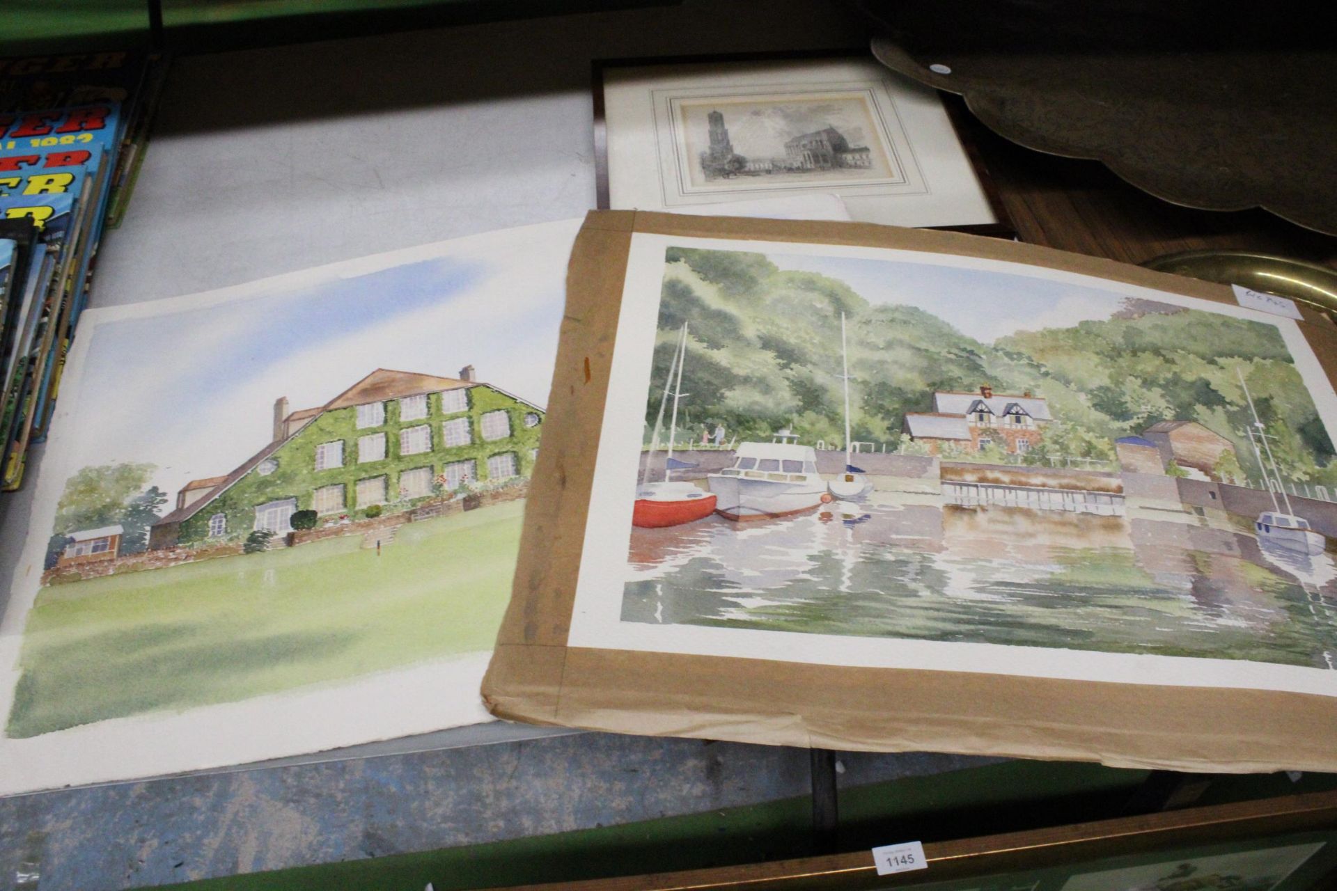 A PAIR OF LARGE WATERCOLOURS BY GEOFF HUNT