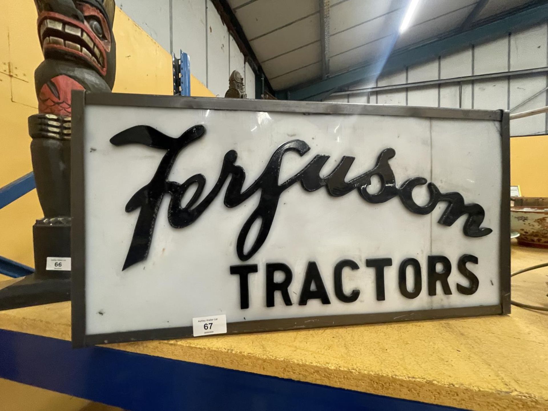 A FERGUSON TRACTORS ILLUMINATED LIGHT BOX SIGN