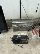 A RETRO SHARP RADIO/TAPE RECORDER AND A FURTHER DIGITECH RADIO