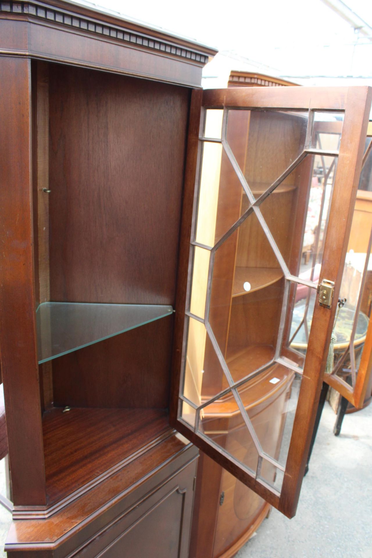 TWO MODERN CORNER CUPBOARDS WITH GLAZED UPPER PORTION - Image 5 of 5