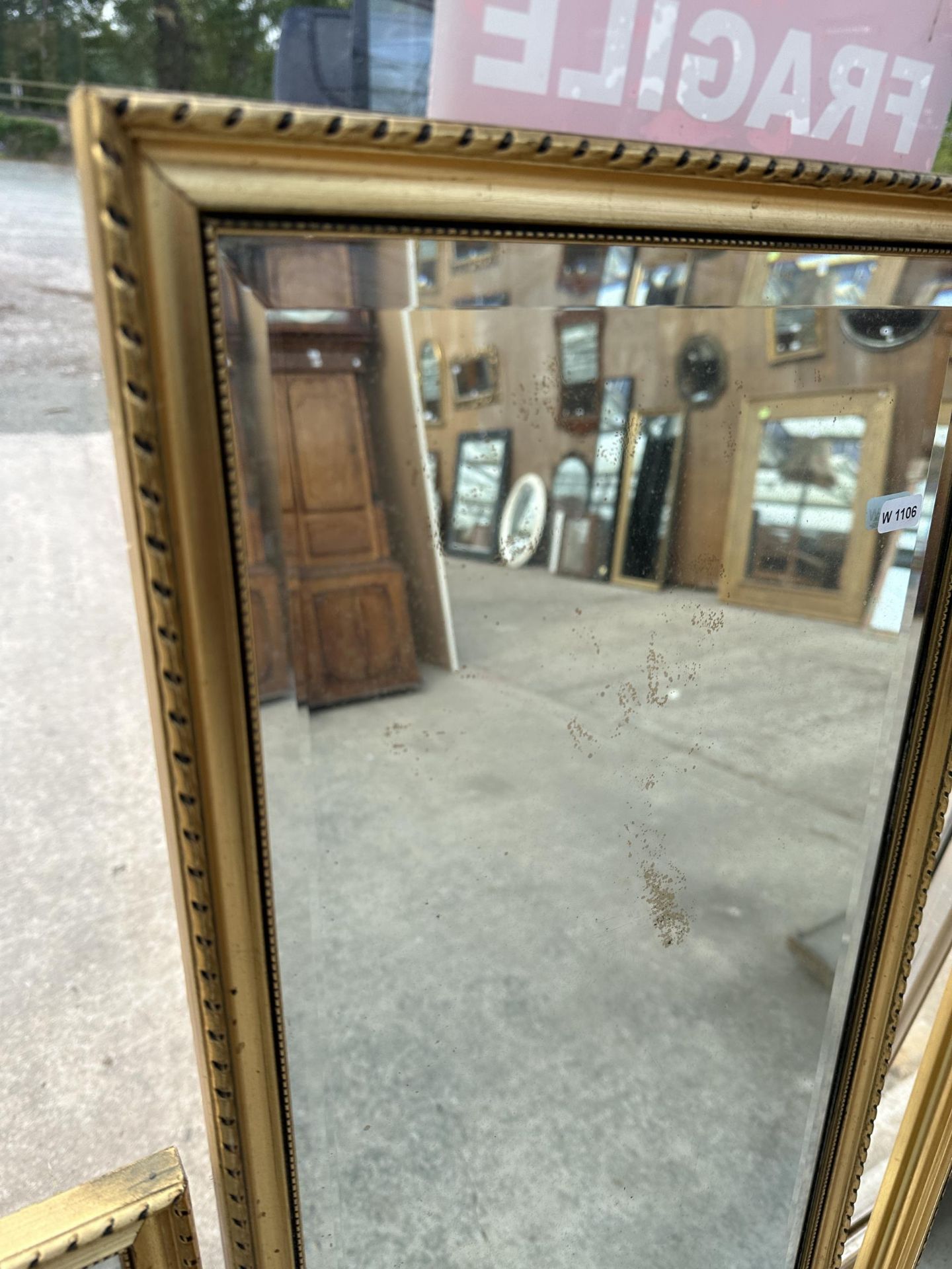 TWO TALL GILT FRAMED MIRRORS - Image 3 of 3