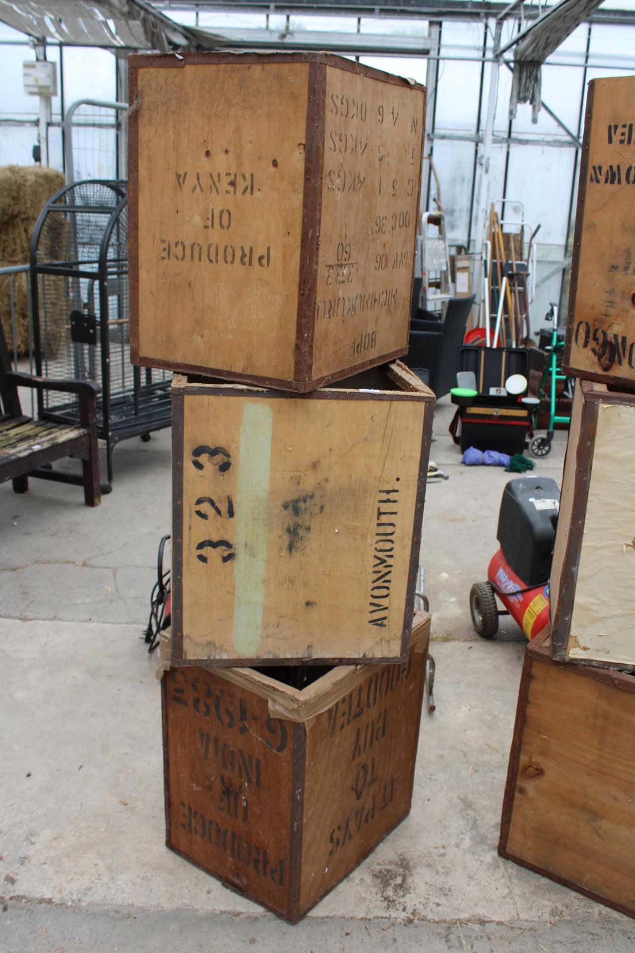 THREE VINTAGE WOODEN TEA CHESTS