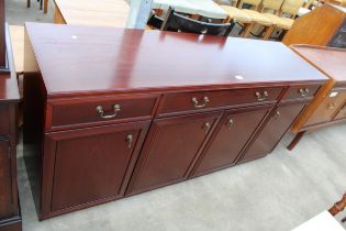 A MODERN MAHOGANY EFFECT WILLIAM LAWRENCE SIDEBOARD, 65" WIDE