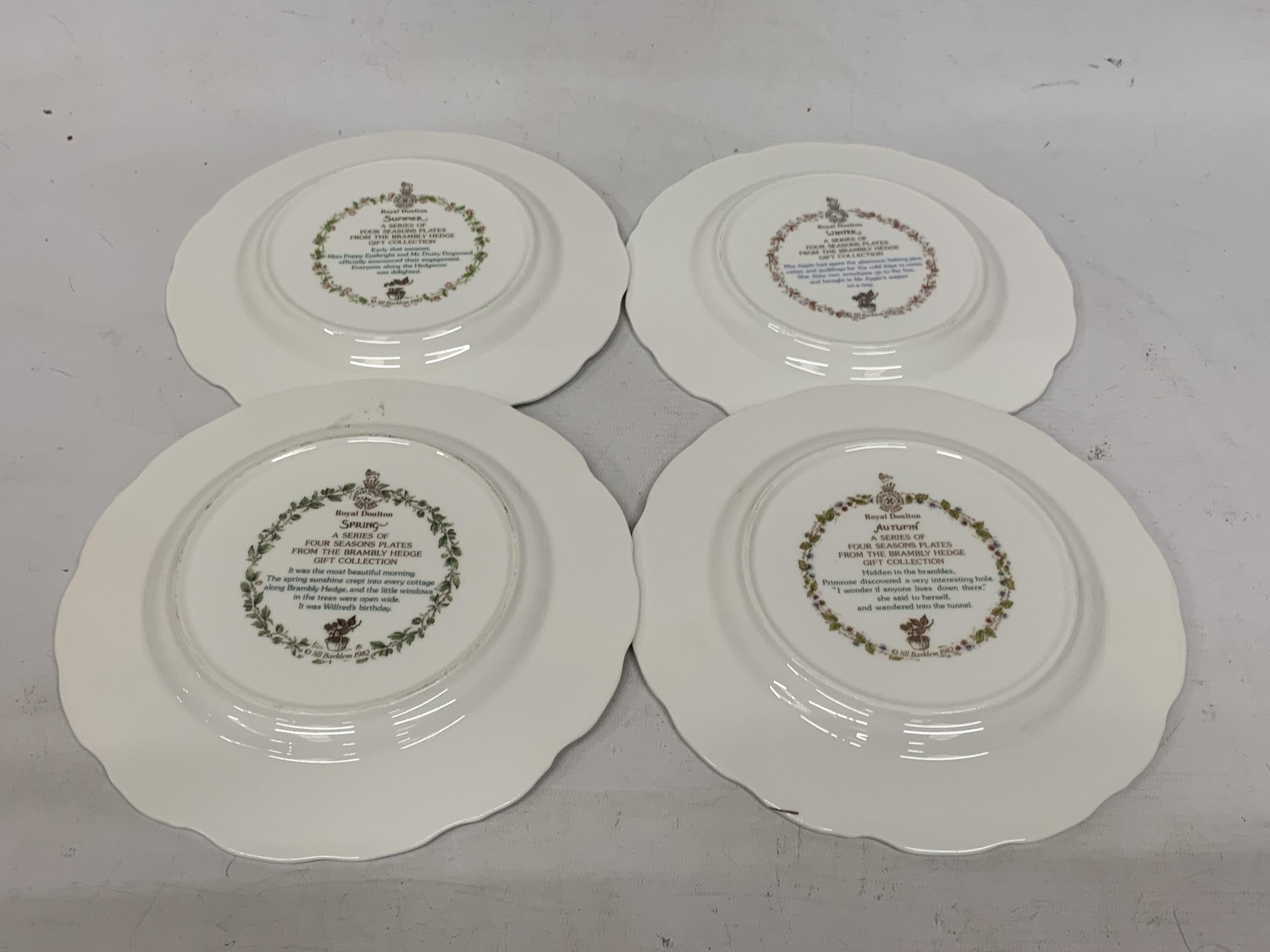 FOUR ROYAL DOULTON BRAMLEY HEDGE SEASON PLATES - 21 CM - Image 2 of 2