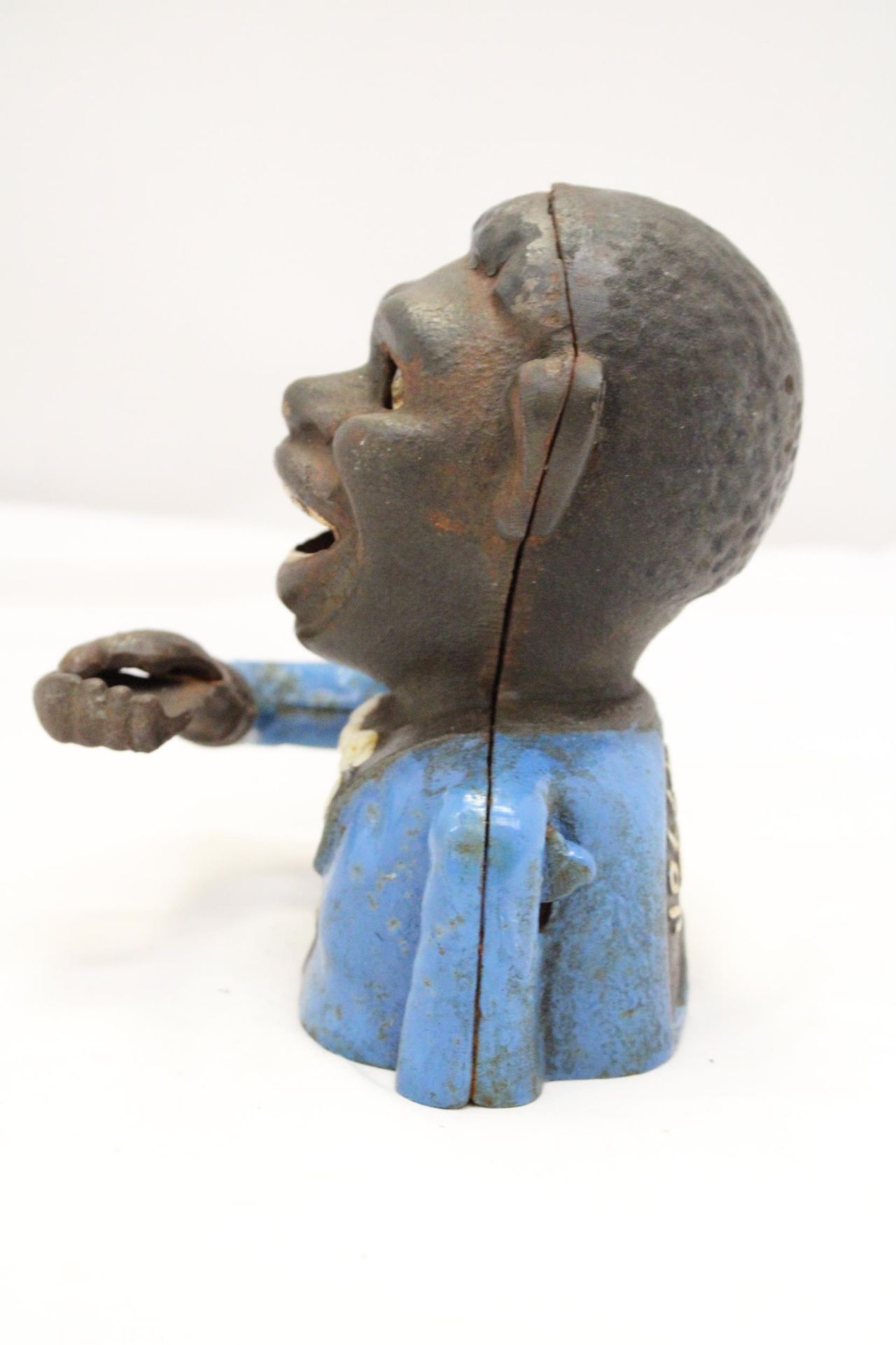 A VINTAGE CAST IRON AFRICAN AMERICAN MECHANICAL BANK - Image 3 of 6