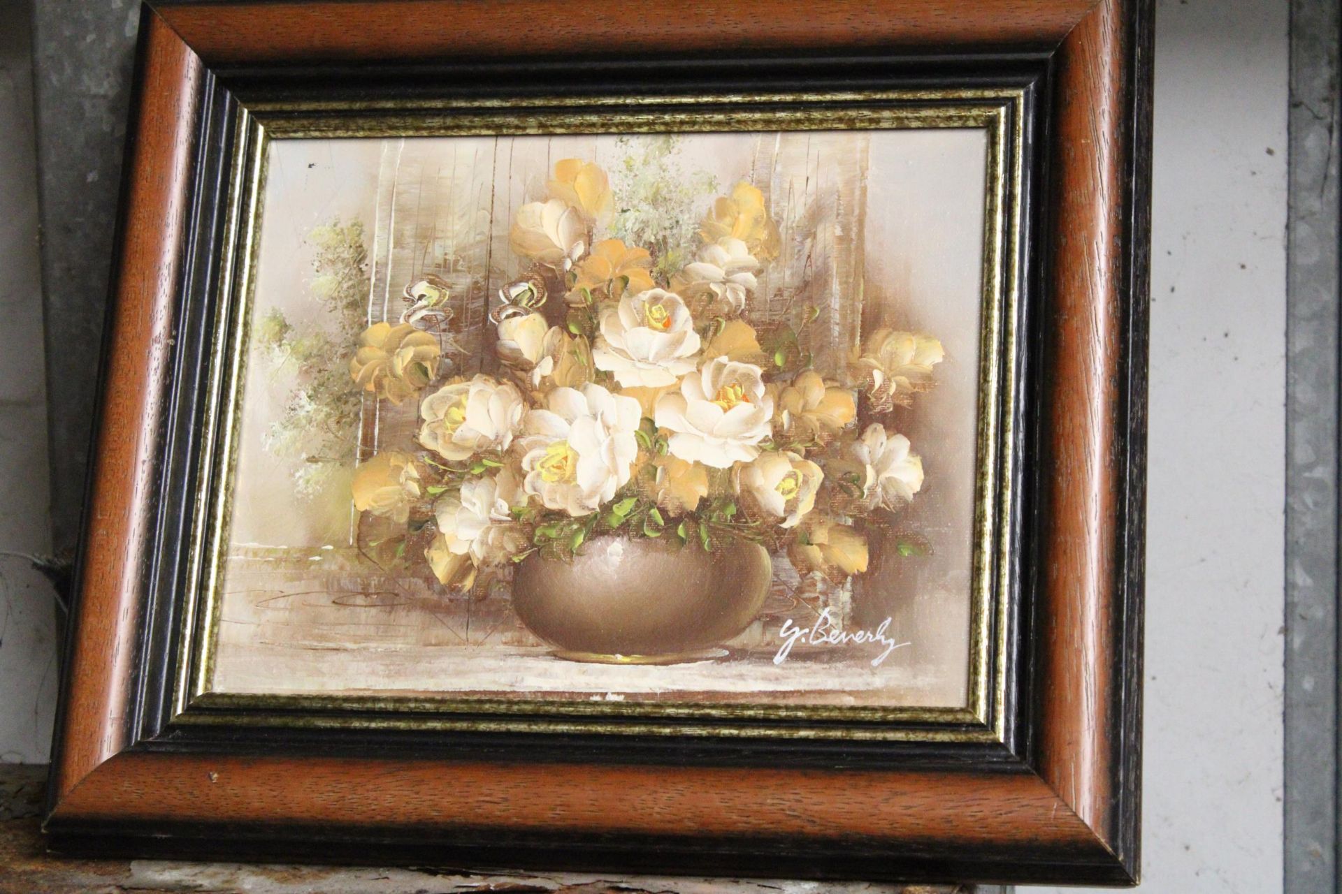 TWO STILL LIFE OIL ON BOARD FRAMED CANVASES, SIGNED Y.BEVERLY AND ROBIN - Image 3 of 5
