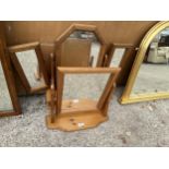 TWO PINE DRESSING TABLE MIRRORS