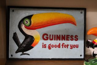 A CAST 'GUINNESS IS GOOD FOR YOU' SIGN, 30CM X 20CM