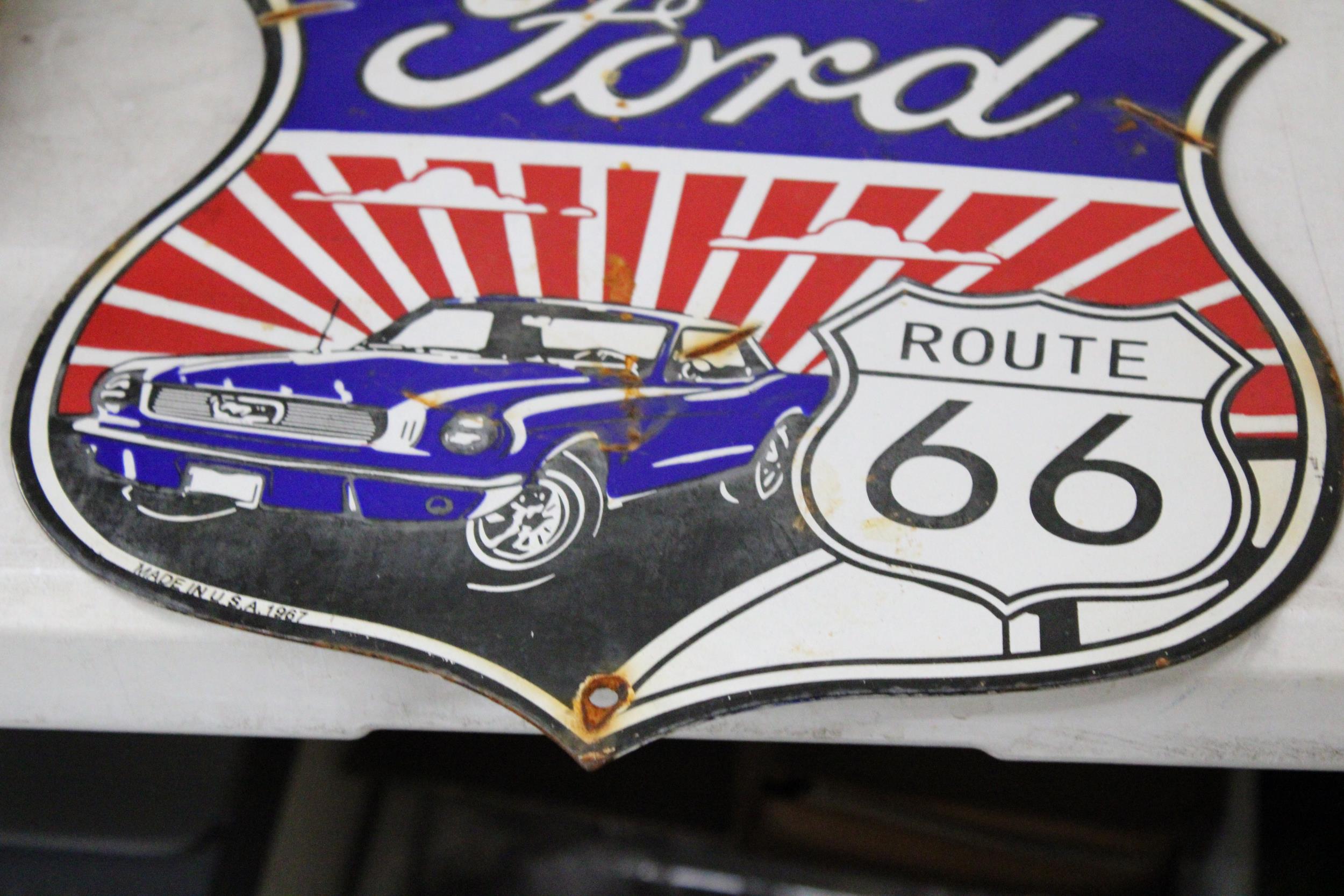 A FORD, ENAMEL, ROUTE 66 SIGN, 30CM X 30CM - Image 3 of 3