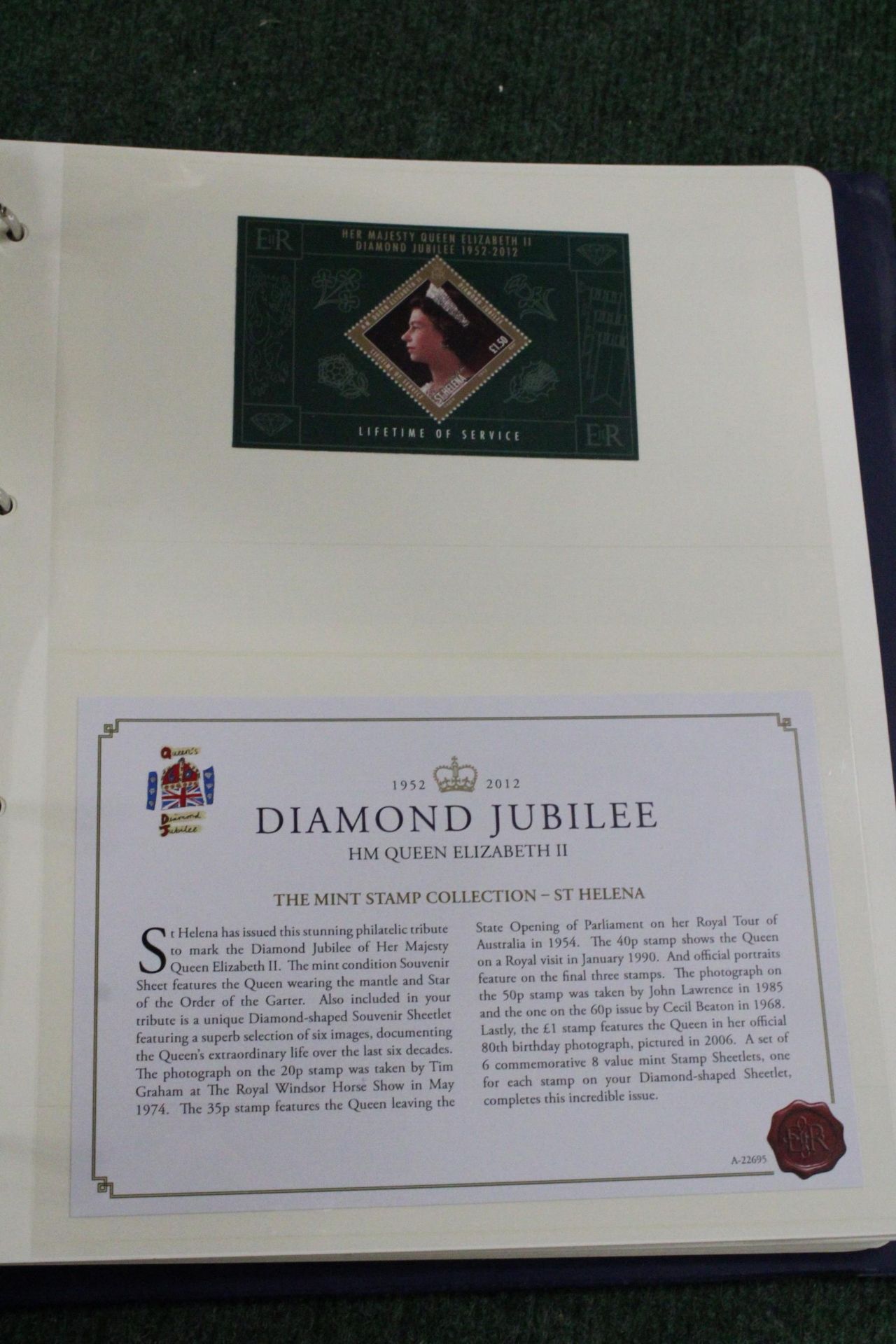 AN ALBUM CONTAINING QUEEN ELIZABETH 11, DIAMOND JUBILEE STAMPS - Image 5 of 6