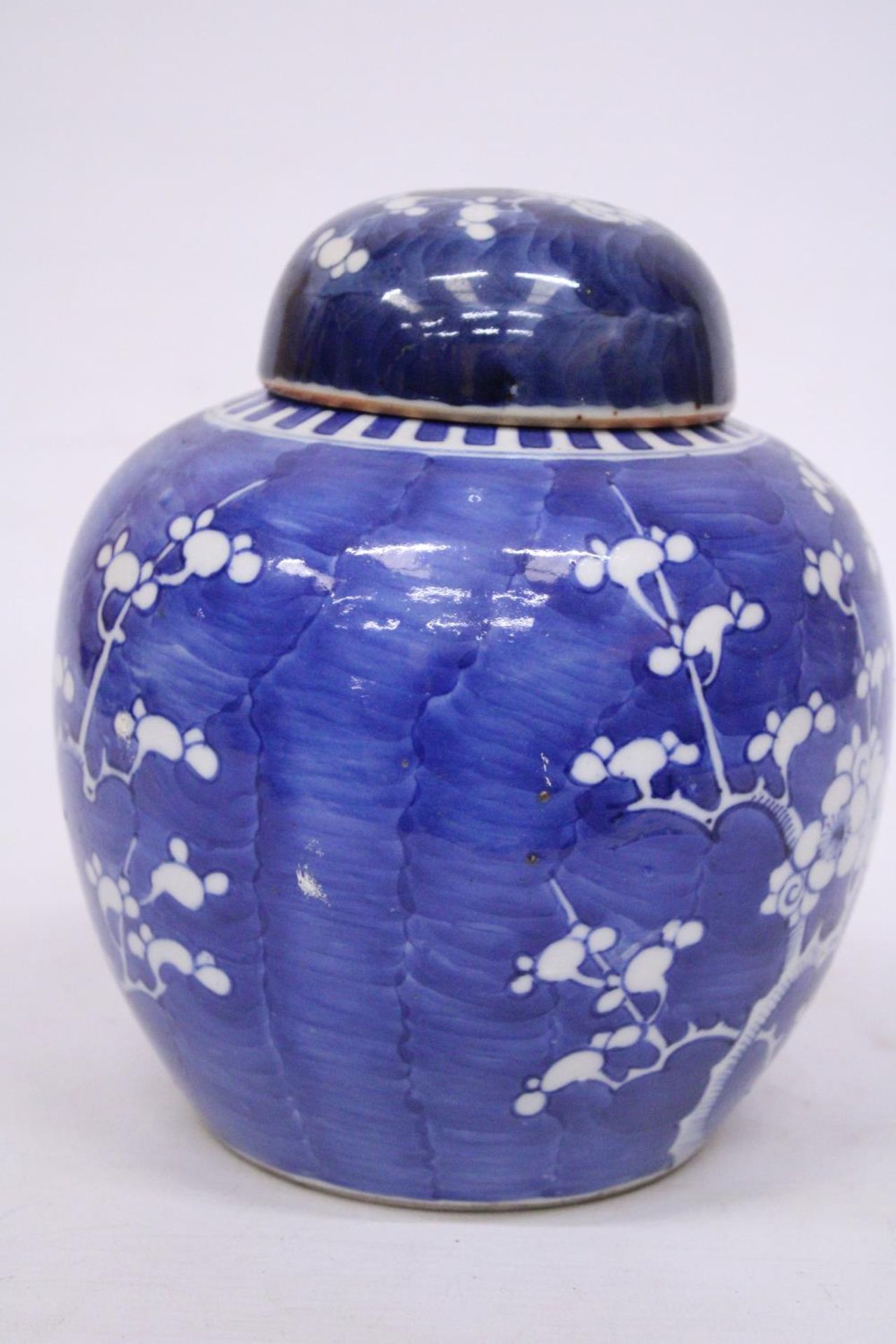 A 19TH CENTURY CHINESE PORCELAIN LIDDED PRUNUS PATTERN GINGER JAR - Image 3 of 7