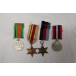 FOUR WW2 MEDALS AND CERTIFICATE