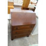 A MID 20TH CENTURY OAK BUREAU, 30" WIDE