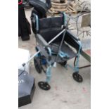 A WHEELCHAIR AND TWO WALKING STICKS