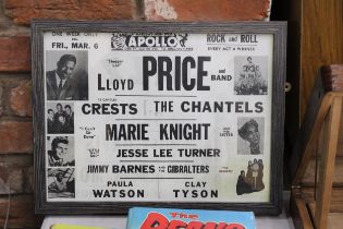 A FRAMED "JIMMY BARNES AND THE GIBRALTERS" PLUS OTHERS ADVERTISING POSTER