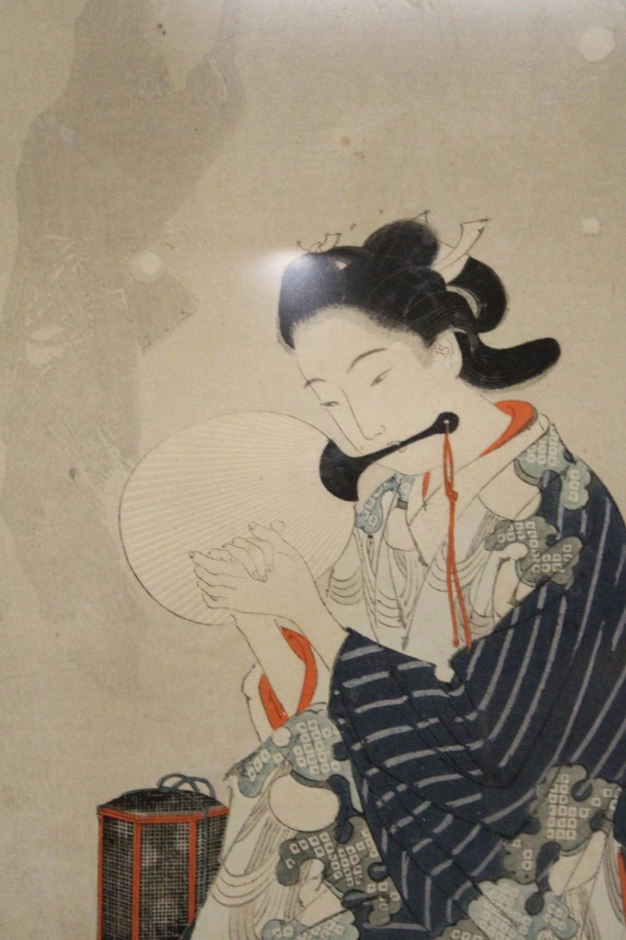 A PRINT OF THE FIFTH MONTH SATSUKI IN THE TWELVE BEAUTIES SERIES IN FRAME