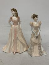 TWO COALPORT FIGURES - CHANTILLY LACE "VELVET" AND JACQUELINE FROM THE LADIES OF FASHION