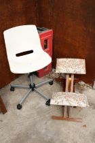 A FOLDING OFFICE CHAIR AND ADJUSTABLE STOOL