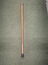 A HALLMARKED SILVER TOPPED WALKING CANE
