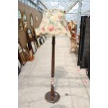 A MID 20TH CENTURY STANDARD LAMP WITH SHADE