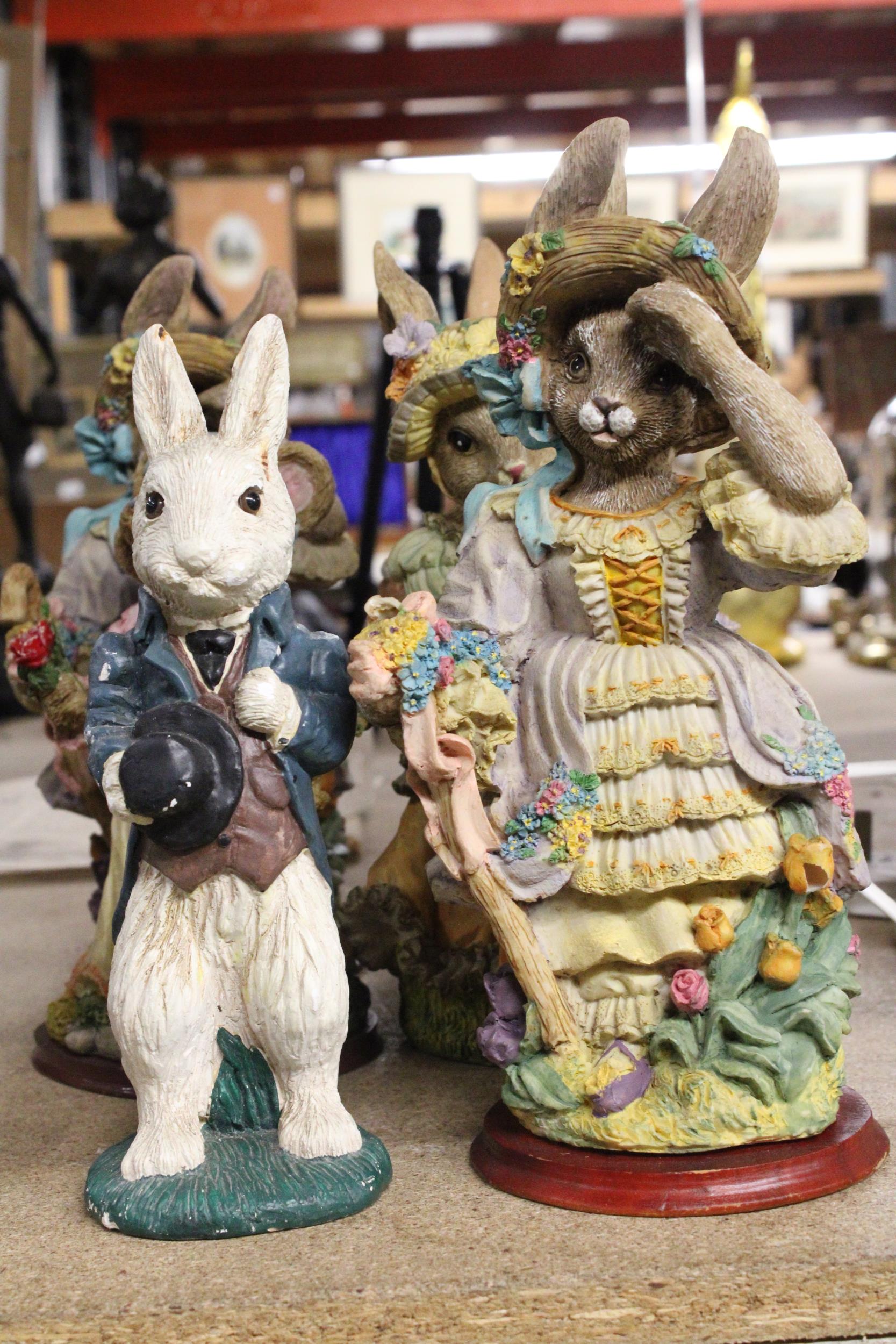 SIX LARGE RABBIT FIGURES PLUS A MOUSE - Image 2 of 4