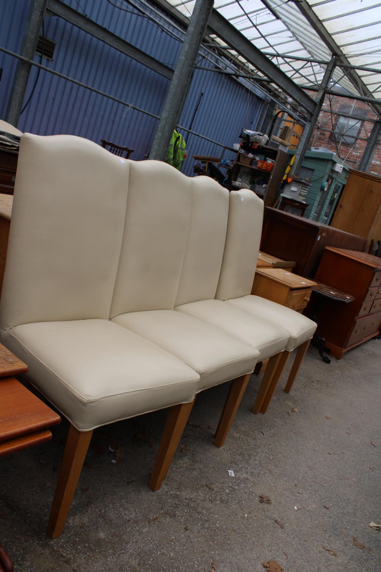 FOUR MODERN BENTLEY DESIGN FAUX LEATHER DINING CHAIRS - Image 2 of 2