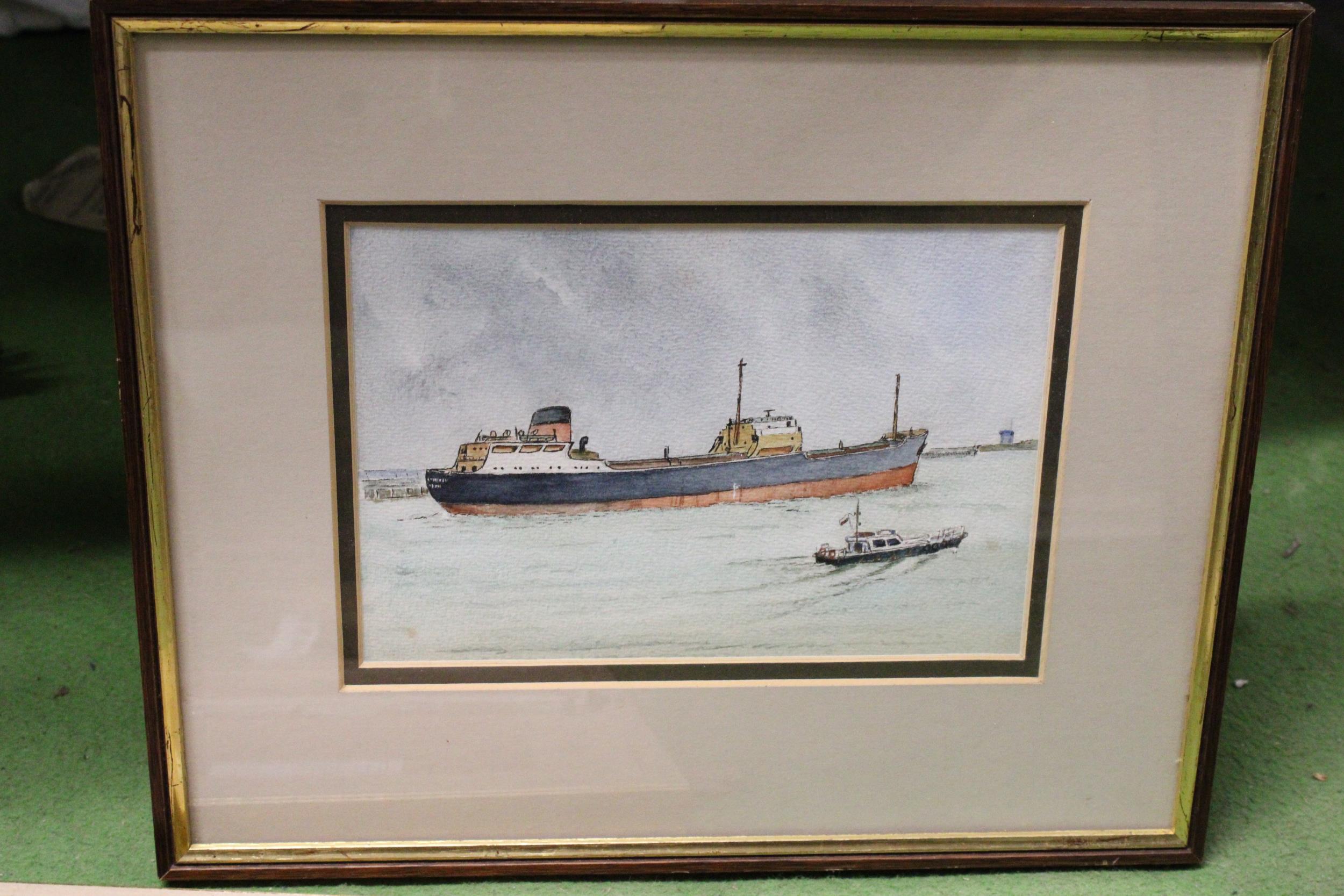 TWO FRAMED WATERCOLOURS TO INCLUDE, S V 'JAMES ROWAN', COLLIER, LEAVING SHOREHAM, 1983, WITHDRAWN - Image 4 of 4