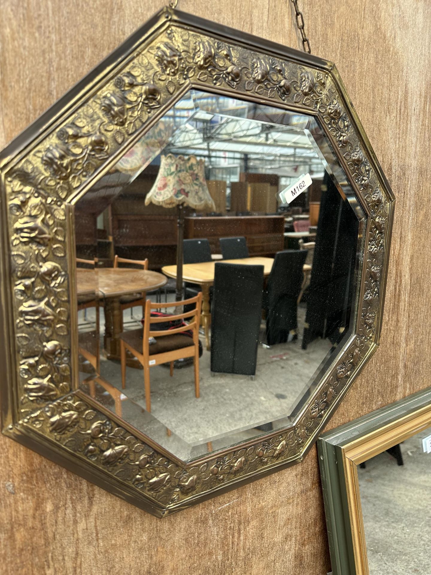 TWO MIRRORS - ONE GILT FRAMED, ONE OCTAGONAL BRASS FRAMED - Image 3 of 3
