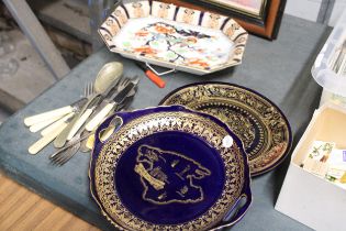 A MIXED LOT TO INCLUDE A LOSOL WARE "SHANGHAI" BOWL, A QUANTITY OF FLATWARE ETC