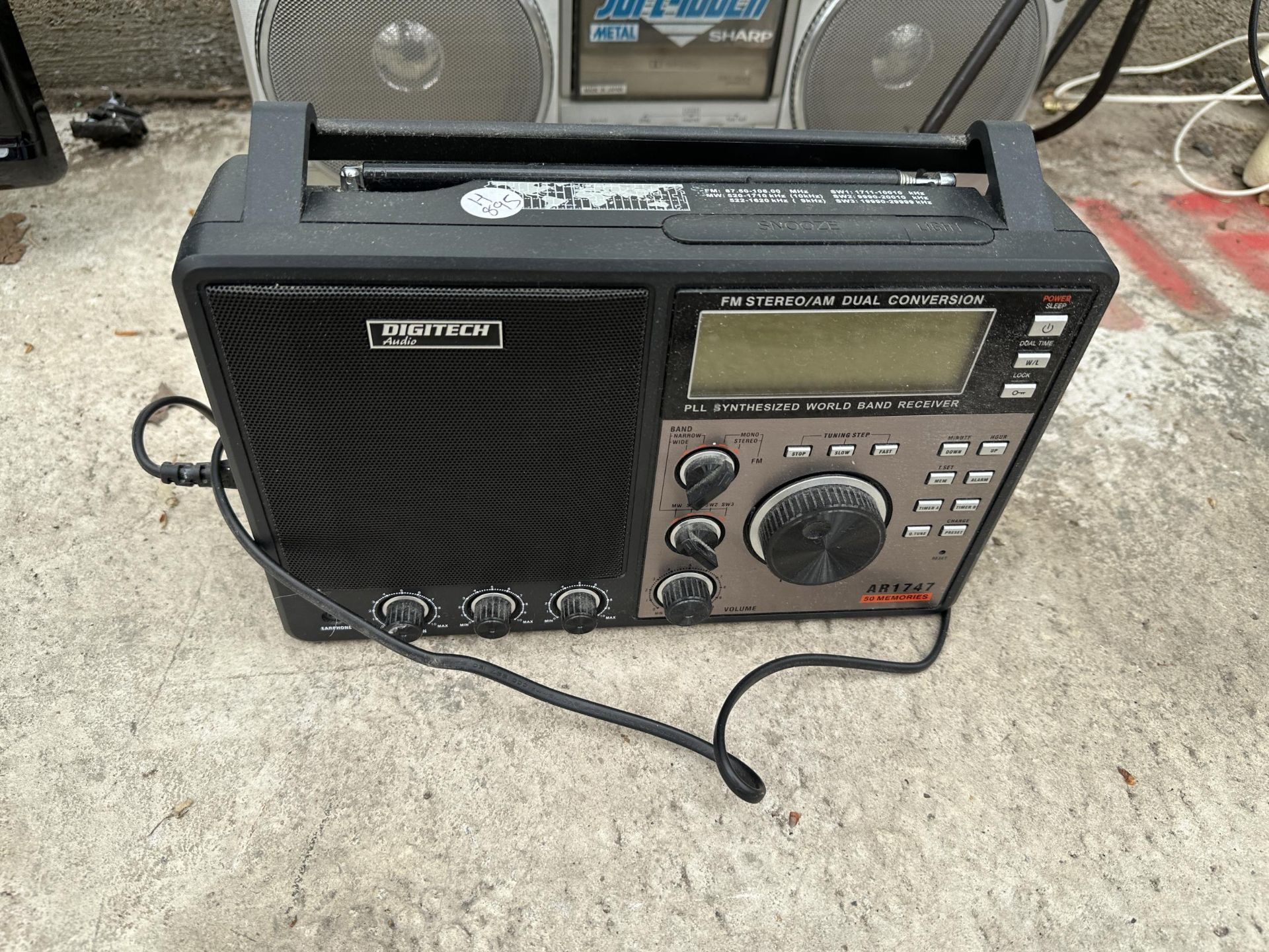 A RETRO SHARP RADIO/TAPE RECORDER AND A FURTHER DIGITECH RADIO - Image 2 of 3