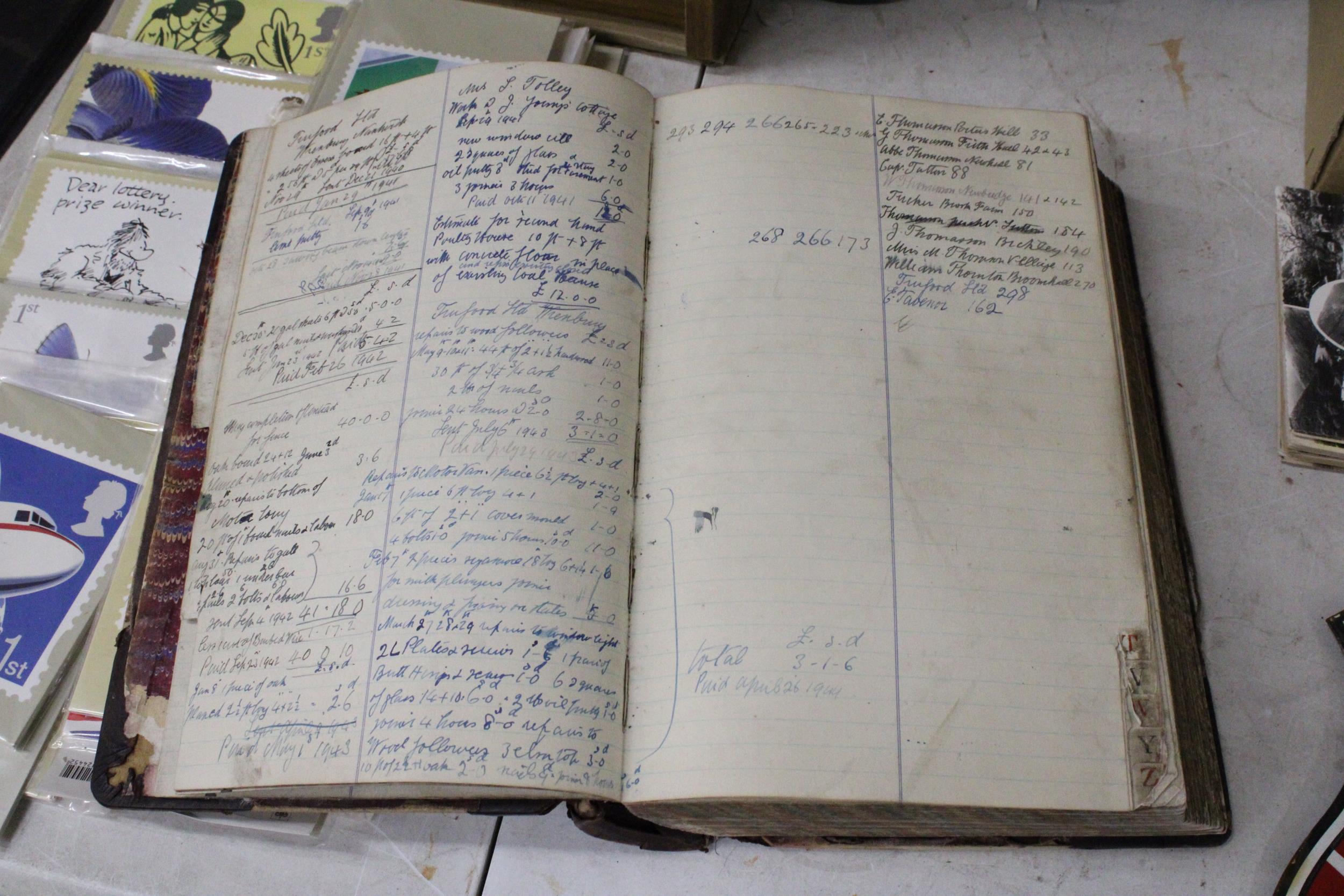 A VINTAGE 1930'S LEDGER FOR FARMS, ESTATES, ETC - Image 3 of 5