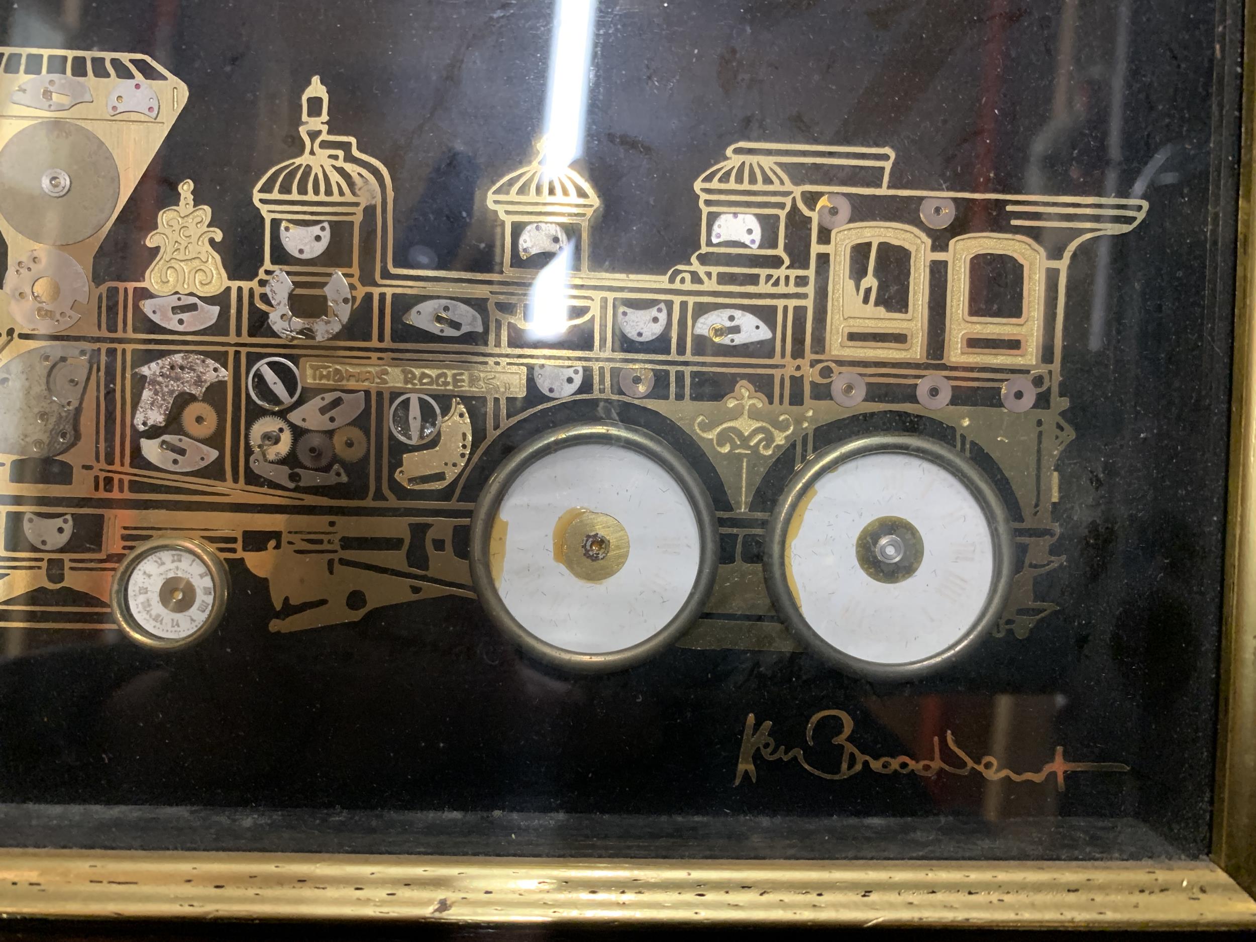 A FRAMED 'AMERICAN LOCOMOTIVE' CLOCK - Image 2 of 4