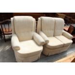 A MODERN G.PLAN TWO SEATER SETTEE AND MATCHING EASY CHAIR