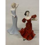 TWO COALPORT FIGURINES - SILHOUETTES "GILLIAN" AND LADIES OF FASHION "ROMANY DANCE"