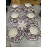 A SET OF SIX FOLEY TRIOS AND A SPARE SAUCER PATTERN BLACKBERRIES NO. 233180