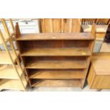 A MID 20TH CENTURY OAK FOUR TIER OPEN BOOKCASE, 37" WIDE