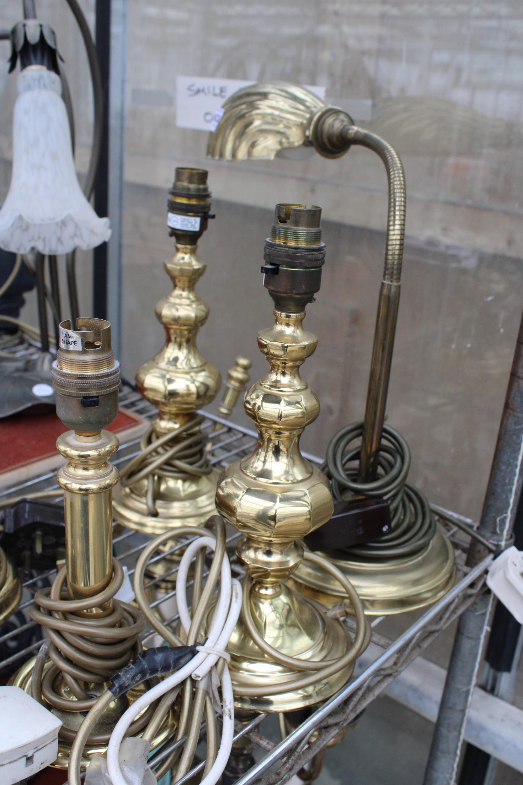 SIX VARIOUS VINTAGE BRASS TABLE LAMPS - Image 3 of 3