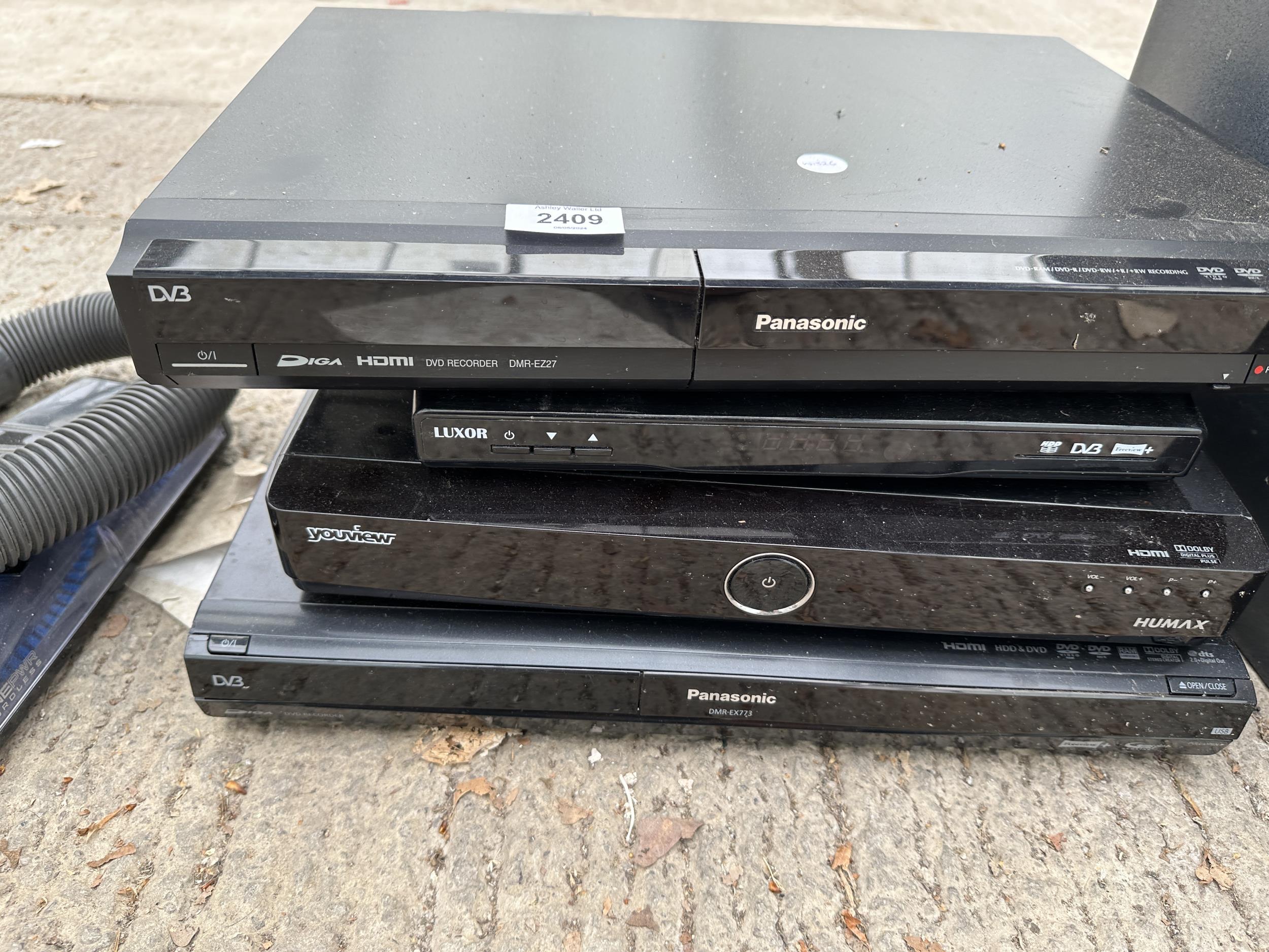 TWO PANASONIC DVD PLAYERS AND TWO FREEVIEW BOXES - Image 2 of 2