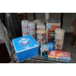 A CAMPING GAZ STOVE, A CAMPING GAZ LIGHT AND A LARGE QUANTITY OF CAMPING GAZ CANISTERS