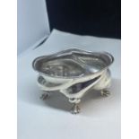 A HALLMARKED BIRMINGHAM SILVER FOOTED OVAL DISH GROSS WEIGHT 77.08 GRAMS