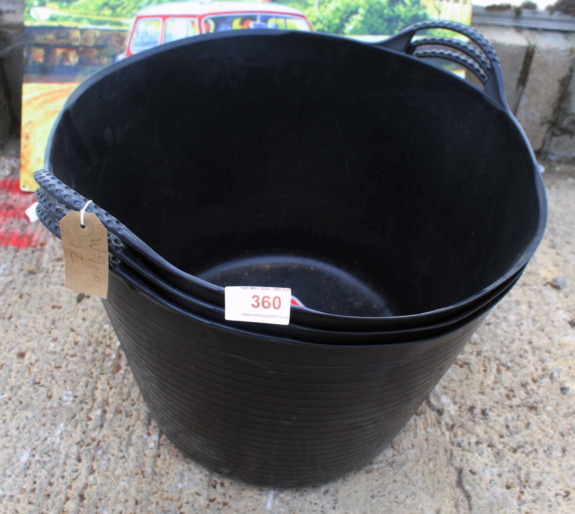 3 NEW BLACK TUBS NO VAT