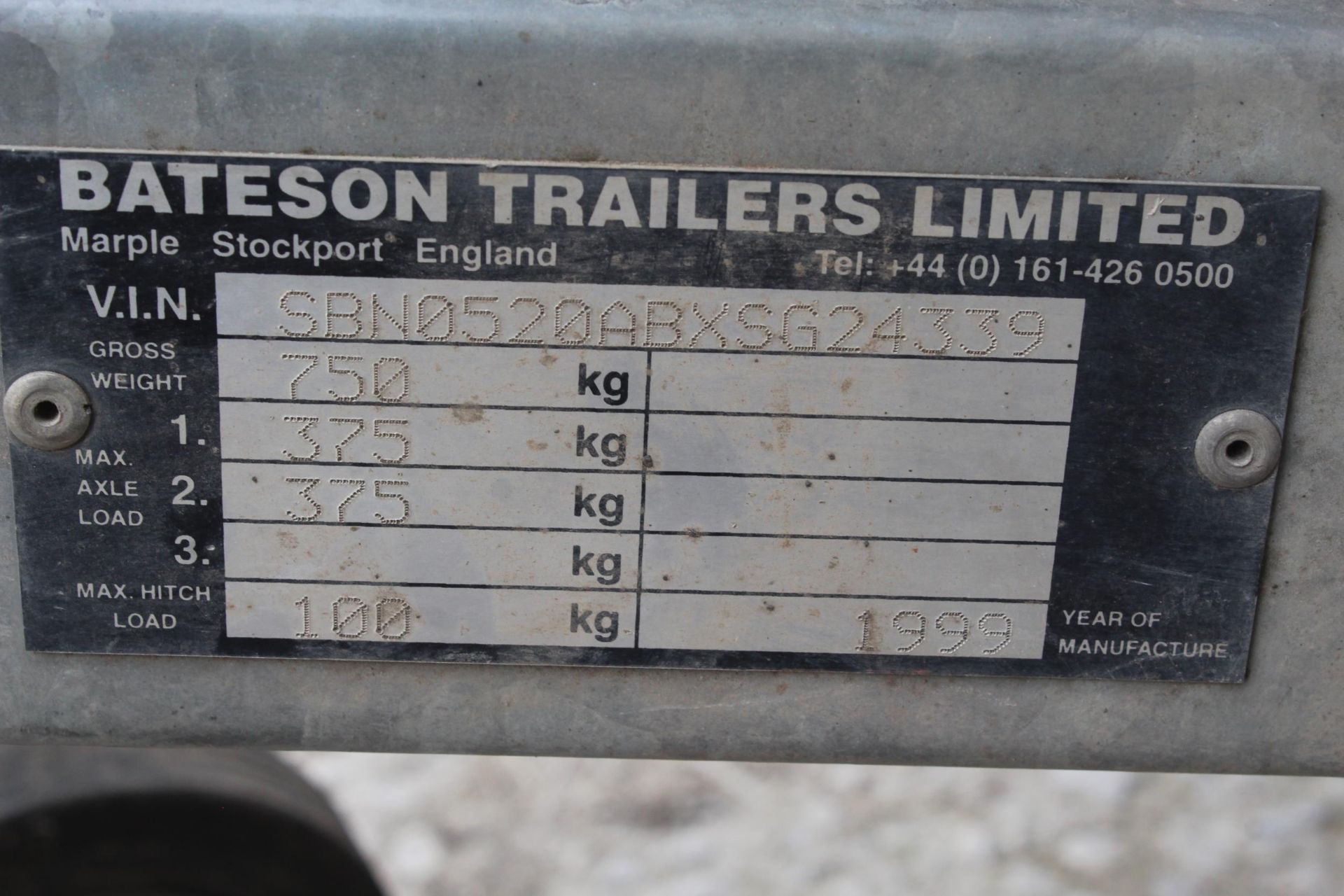 BATESON TRAILER TWIN AXLE WITH LADDER RACKS NO VAT - Image 4 of 4