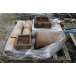 PALLET OF CLAY PIPES, SINK ETC. NO VAT